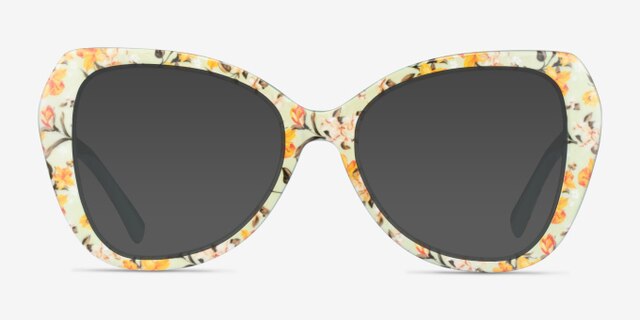 Superbloom Light Green Floral AcetateEyeglass Frames from EyeBuyDirect, with Tinted Lenses