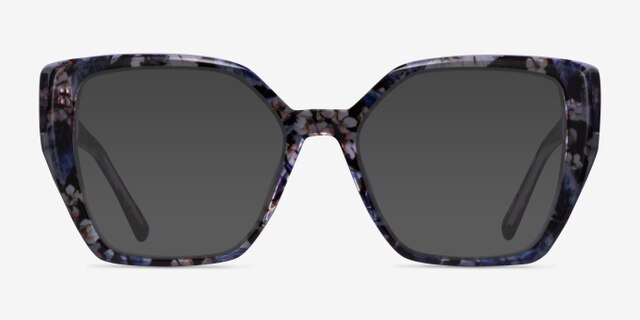 Tulipa Purple Floral AcetateEyeglass Frames from EyeBuyDirect, with Tinted Lenses