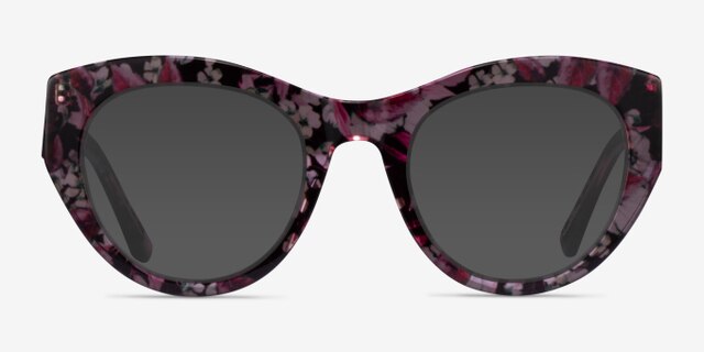 Angelica Red Floral AcetateEyeglass Frames from EyeBuyDirect, with Tinted Lenses