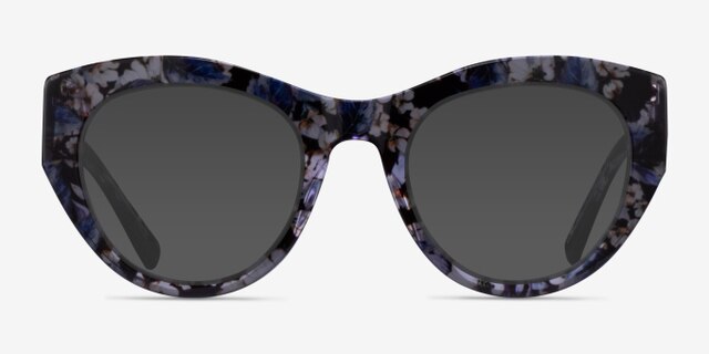 Angelica Purple Floral AcetateEyeglass Frames from EyeBuyDirect, with Tinted Lenses
