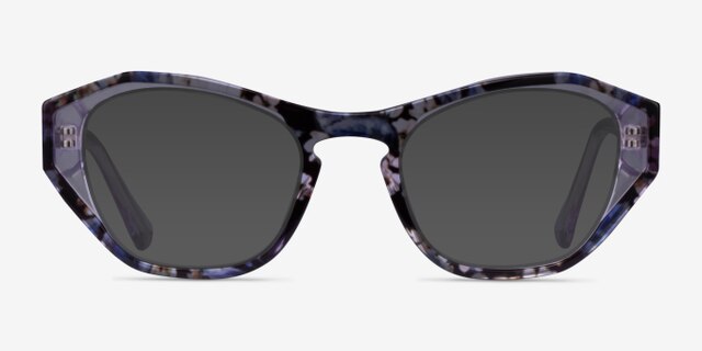 Daffodil Purple Floral AcétateMontures de lunettes de vue d'EyeBuyDirect, Avec des Verres Teintés