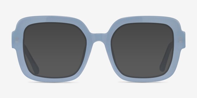 Seed Clear Blue AcetateEyeglass Frames from EyeBuyDirect, with Tinted Lenses