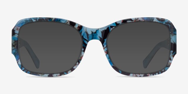 Viola Blue Floral AcetateEyeglass Frames from EyeBuyDirect, with Tinted Lenses