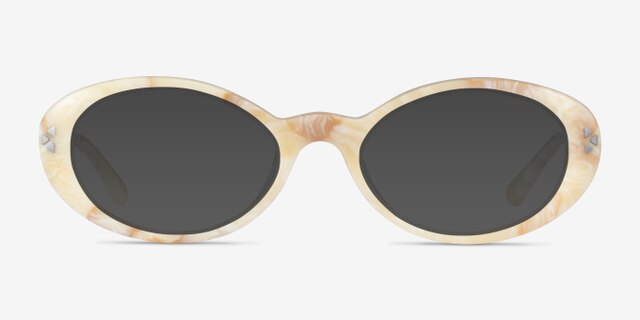 Jetta Light Gold Floral AcetateEyeglass Frames from EyeBuyDirect, with Tinted Lenses