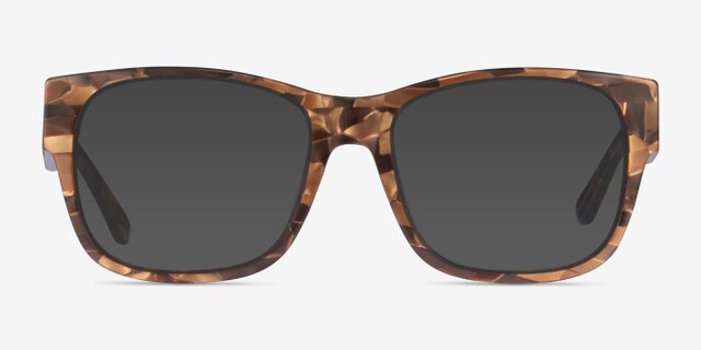 Gemma Brown Floral AcetateEyeglass Frames from EyeBuyDirect, with Tinted Lenses