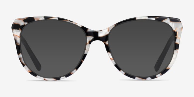 Thalia Black White Floral AcetateEyeglass Frames from EyeBuyDirect, with Tinted Lenses