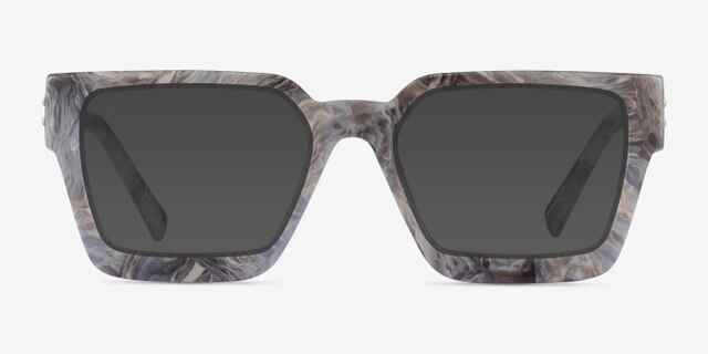 Hestia Gray Floral AcetateEyeglass Frames from EyeBuyDirect, with Tinted Lenses