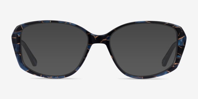 Freya Blue Floral AcetateEyeglass Frames from EyeBuyDirect, with Tinted Lenses