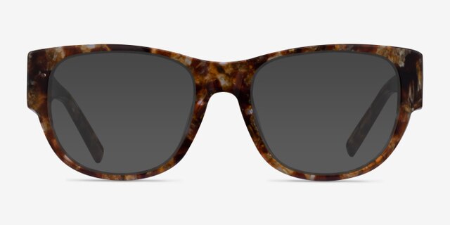 Aine Brown Floral AcetateEyeglass Frames from EyeBuyDirect, with Tinted Lenses