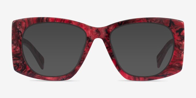 Valencia Red AcetateEyeglass Frames from EyeBuyDirect, with Tinted Lenses