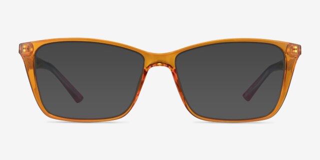 Sunbeam Orange Rainbow PlasticEyeglass Frames from EyeBuyDirect, with Tinted Lenses
