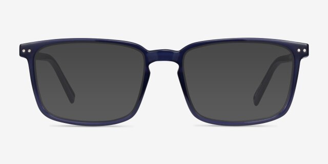 Moringa Crystal Dark Blue Eco-friendlyEyeglass Frames from EyeBuyDirect, with Tinted Lenses