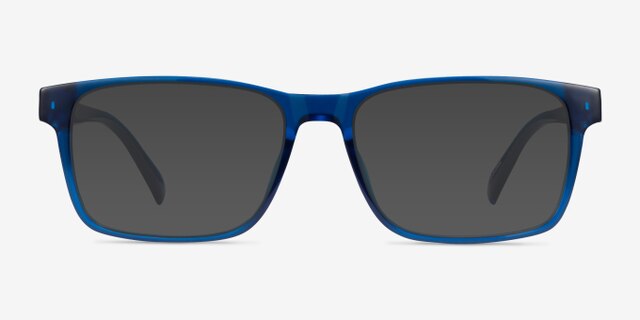 Beech Crystal Dark Blue PlasticEyeglass Frames from EyeBuyDirect, with Tinted Lenses