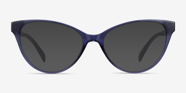 Lantana Crystal Dark Blue PlasticEyeglass Frames from EyeBuyDirect, with Tinted Lenses