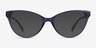 Lantana Crystal Dark Blue PlasticEyeglass Frames from EyeBuyDirect, with Tinted Lenses