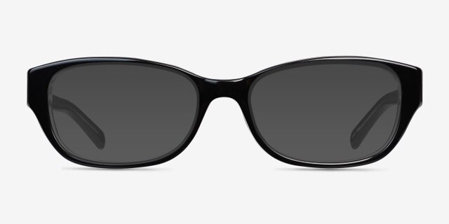 Rafi Black AcetateEyeglass Frames from EyeBuyDirect, with Tinted Lenses