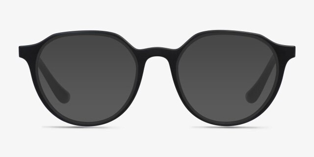 Prue Matte Black PlasticEyeglass Frames from EyeBuyDirect, with Tinted Lenses