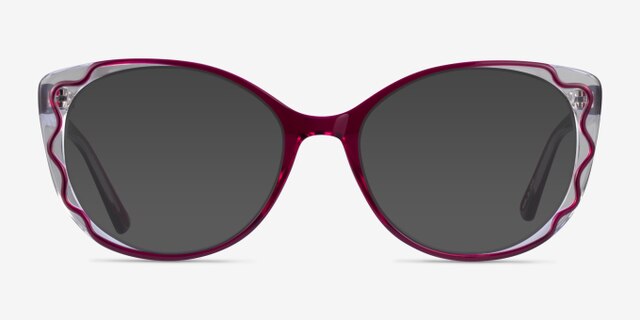 Agrias Purple Clear AcetateEyeglass Frames from EyeBuyDirect, with Tinted Lenses