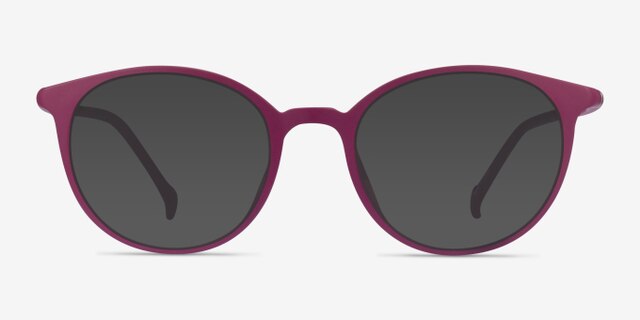 Berry Purple PlasticEyeglass Frames from EyeBuyDirect, with Tinted Lenses