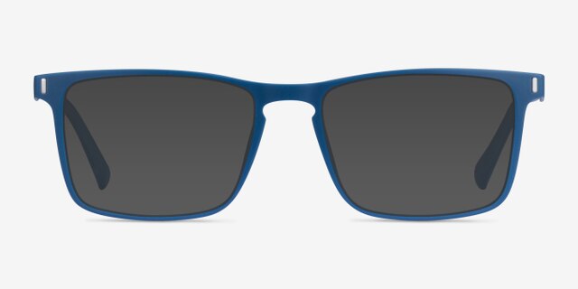 Anza Navy PlasticEyeglass Frames from EyeBuyDirect, with Tinted Lenses