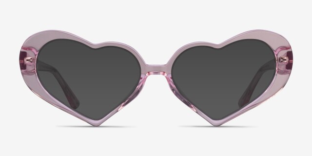 Sweet Crystal Pink AcetateEyeglass Frames from EyeBuyDirect, with Tinted Lenses