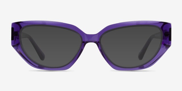 Faye Crystal Purple AcetateEyeglass Frames from EyeBuyDirect, with Tinted Lenses