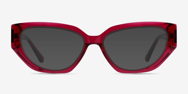 Faye Crystal Dark Pink AcetateEyeglass Frames from EyeBuyDirect, with Tinted Lenses