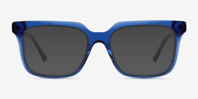 Sandie Crystal Dark Blue AcetateEyeglass Frames from EyeBuyDirect, with Tinted Lenses