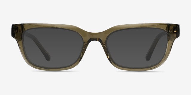 Liz Crystal Kahki AcetateEyeglass Frames from EyeBuyDirect, with Tinted Lenses