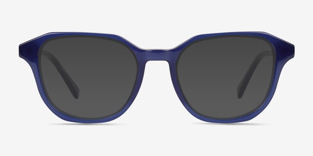 Florus Blue AcetateEyeglass Frames from EyeBuyDirect, with Tinted Lenses