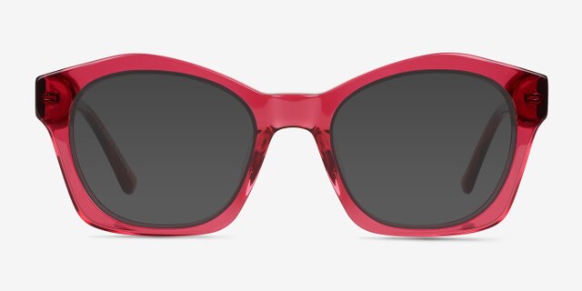 Aronia Crystal Dark Pink AcetateEyeglass Frames from EyeBuyDirect, with Tinted Lenses