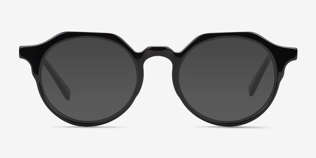 Monarda Noir AcétateMontures de lunettes de vue d'EyeBuyDirect, Avec des Verres Teintés