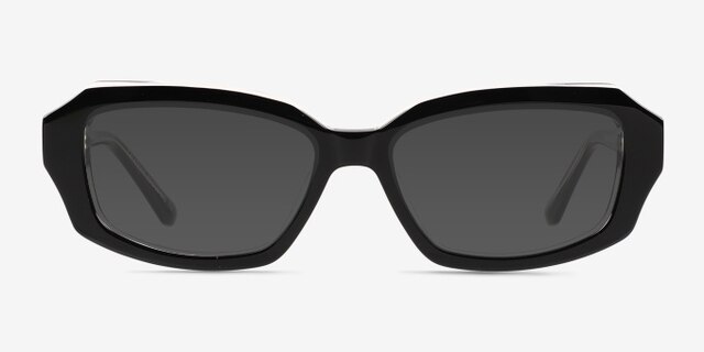 Caladium Black Crystal AcetateEyeglass Frames from EyeBuyDirect, with Tinted Lenses