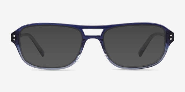 Cirrus Gradient Blue AcetateEyeglass Frames from EyeBuyDirect, with Tinted Lenses