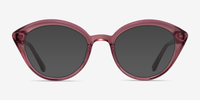 Cherry Crystal Pink AcetateEyeglass Frames from EyeBuyDirect, with Tinted Lenses