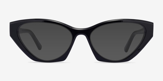 Angelina Black AcetateEyeglass Frames from EyeBuyDirect, with Tinted Lenses