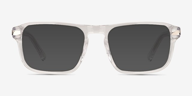 Kiel Clear Shiny Silver AcetateEyeglass Frames from EyeBuyDirect, with Tinted Lenses