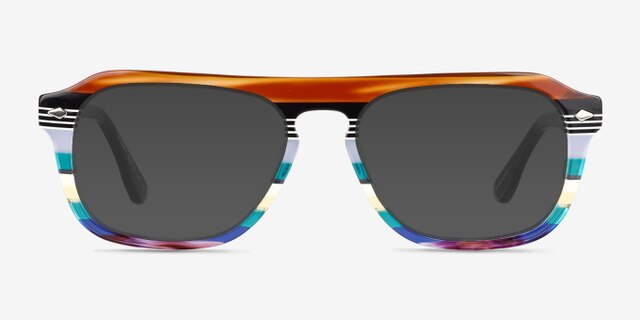 Starry Green Brown Rainbow AcetateEyeglass Frames from EyeBuyDirect, with Tinted Lenses