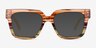 Vibrant Brown Yellow Striped AcetateEyeglass Frames from EyeBuyDirect, with Tinted Lenses