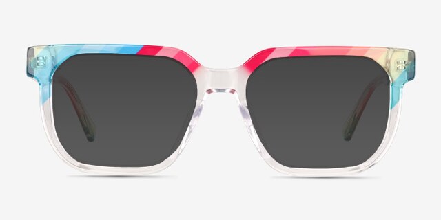 Empowered Rainbow Clear AcetateEyeglass Frames from EyeBuyDirect, with Tinted Lenses