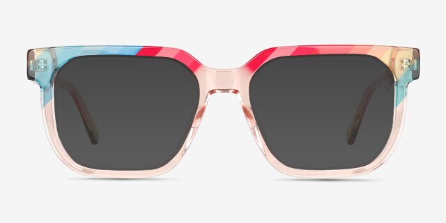 Empowered Rainbow Orange AcetateEyeglass Frames from EyeBuyDirect, with Tinted Lenses