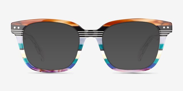Spotlight Green Brown Rainbow AcetateEyeglass Frames from EyeBuyDirect, with Tinted Lenses