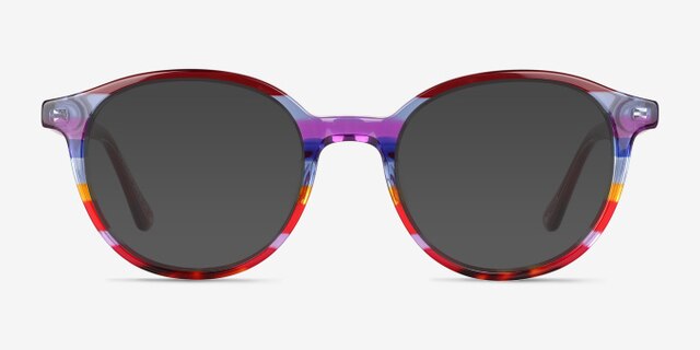 Expression Red Blue Rainbow AcetateEyeglass Frames from EyeBuyDirect, with Tinted Lenses