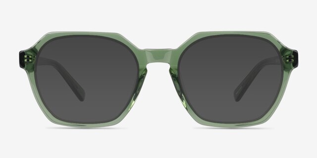 Flare Crystal Green AcétateMontures de lunettes de vue d'EyeBuyDirect, Avec des Verres Teintés