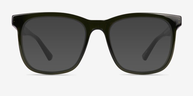Rowen Crystal Dark Green Eco-friendlyEyeglass Frames from EyeBuyDirect, with Tinted Lenses