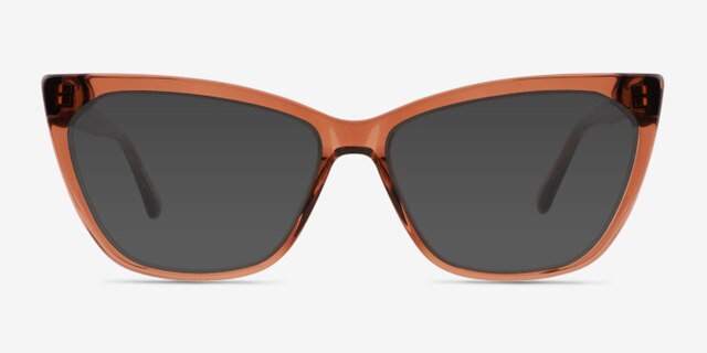 Rue Crystal Brown AcetateEyeglass Frames from EyeBuyDirect, with Tinted Lenses