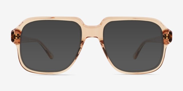 Bramble Crystal Brown AcetateEyeglass Frames from EyeBuyDirect, with Tinted Lenses