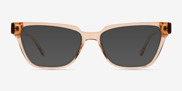 Alyssum Crystal Brown AcetateEyeglass Frames from EyeBuyDirect, with Tinted Lenses