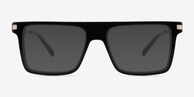 Motus Shiny Black AcetateEyeglass Frames from EyeBuyDirect, with Tinted Lenses