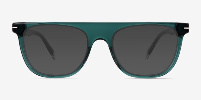Mentis Crystal Blue AcetateEyeglass Frames from EyeBuyDirect, with Tinted Lenses